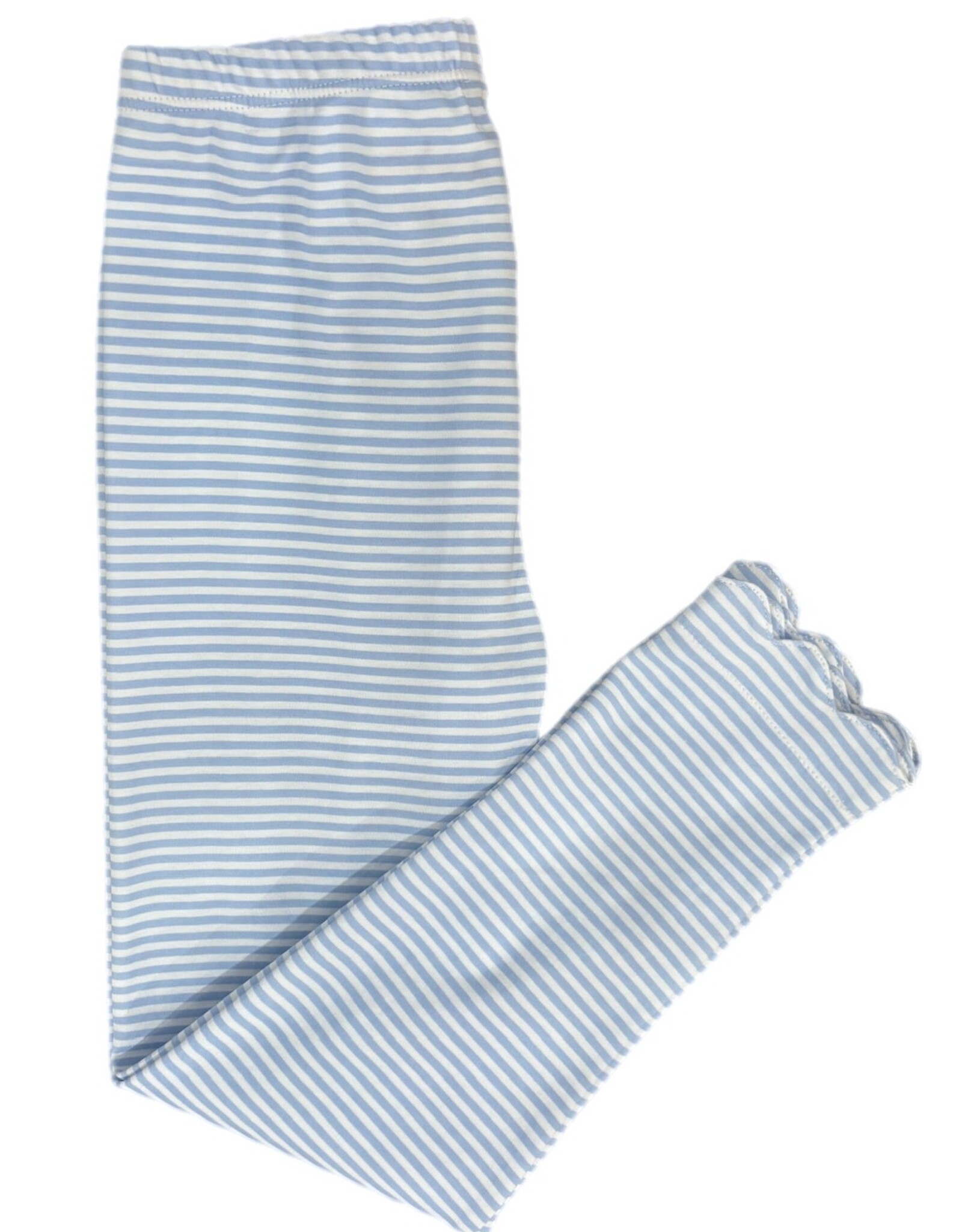 James and Lottie Light Blue Stripe Pima Knit Leggings