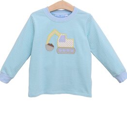 Trotter Street Kids Blue Stripe Long Sleeve Construction Shirt