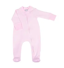 Magnolia Baby Pink Mini Stripes Zipper Footie