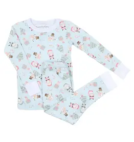 Magnolia Baby Light Blue Sweet Little Christmas Long Pajamas