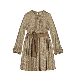 Mayoral Mocha Sequin Dress with Sash