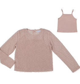 Mayoral Long Sleeve Nude Furry Top