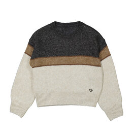 Mayoral Cream/Brown/Black Block Sweater