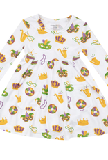 Angel Dear Mardi Gras Twirly Long Sleeve Dress - 4T