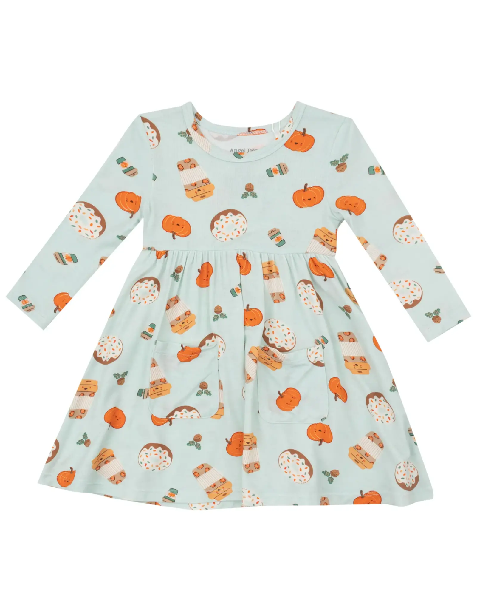 Angel Dear Pumpkin Spice Latte Twirly Ling Sleeve Dress