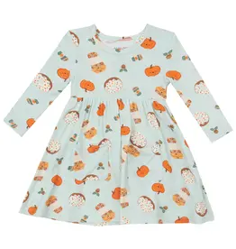 Angel Dear Pumpkin Spice Latte Twirly Ling Sleeve Dress