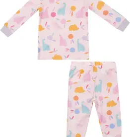 Angel Dear Floral Dinos Long Sleeve Pajama Set