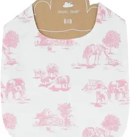 Angel Dear Farm Toile Feeding Bib - Pink 0-3m