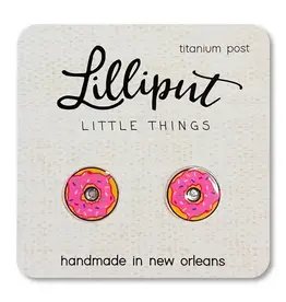 Lilliput Little Things Pink Sprinkle Donut Earrings