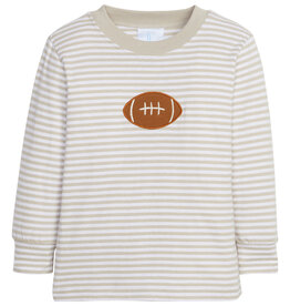 Little English Grey Stripe Football Applique T-Shirt