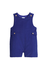 Little English Button Tab John John - Royal  Corduroy