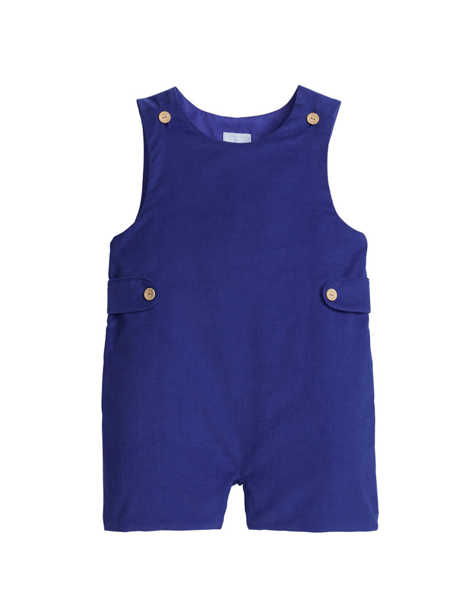 Little English Button Tab John John - Royal  Corduroy