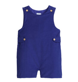 Little English Button Tab John John - Royal Corduroy