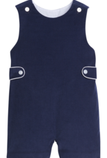 Little English Button Tab John John - Navy - 9m