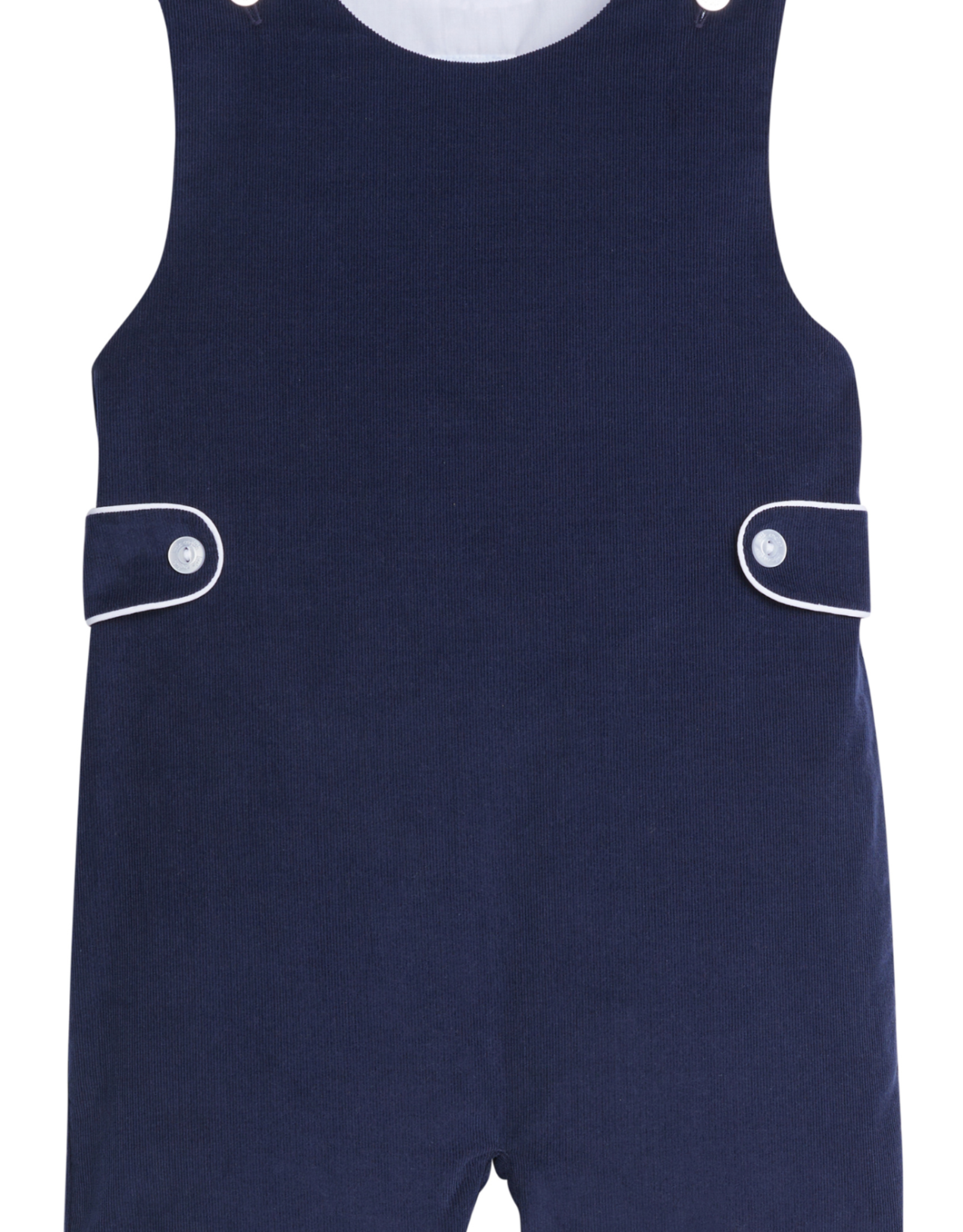 Little English Button Tab John John - Navy - 9m