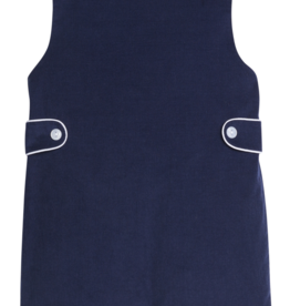 Little English Button Tab John John - Navy - 9m
