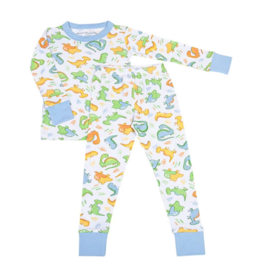 Magnolia Baby Light Blue Dino Dreams Long Pajamas