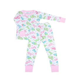 Magnolia Baby Pink Dino Dreams Long Pajamas