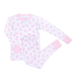 Magnolia Baby Pink Baby Bows Long Pajamas