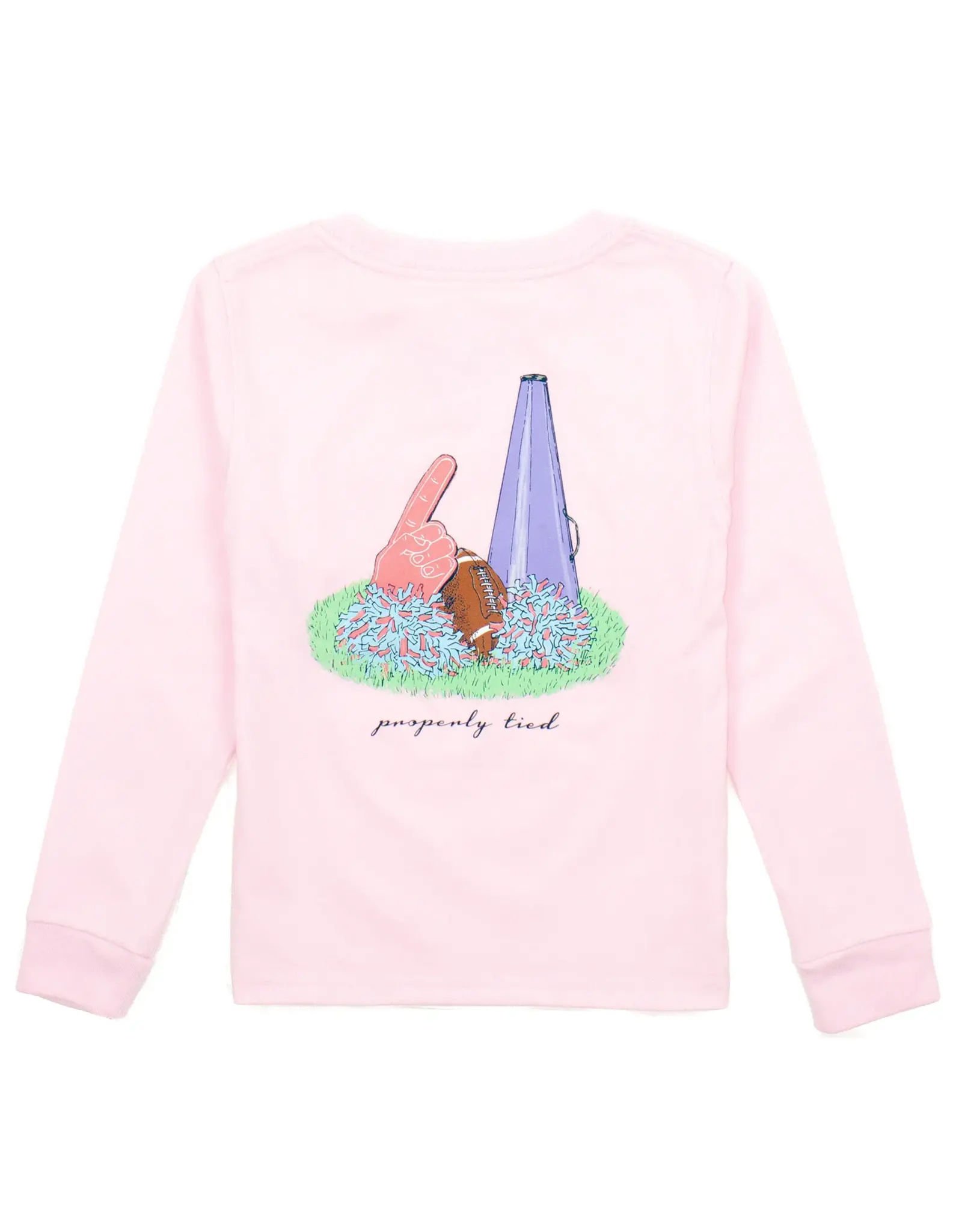 Properly Tied Girls Home Team LS Tee Rose