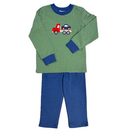 Ishtex Green & Blue Stripe Flatbed Pant Set