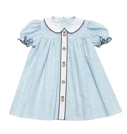 Zuccini Labrador Marietta Dress, Light Blue Medium Check Zuccini Labrador Marietta Dress, Light Blue Medium Check