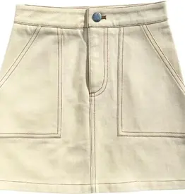 Pleat Sydney Skirt, Cream/Tan