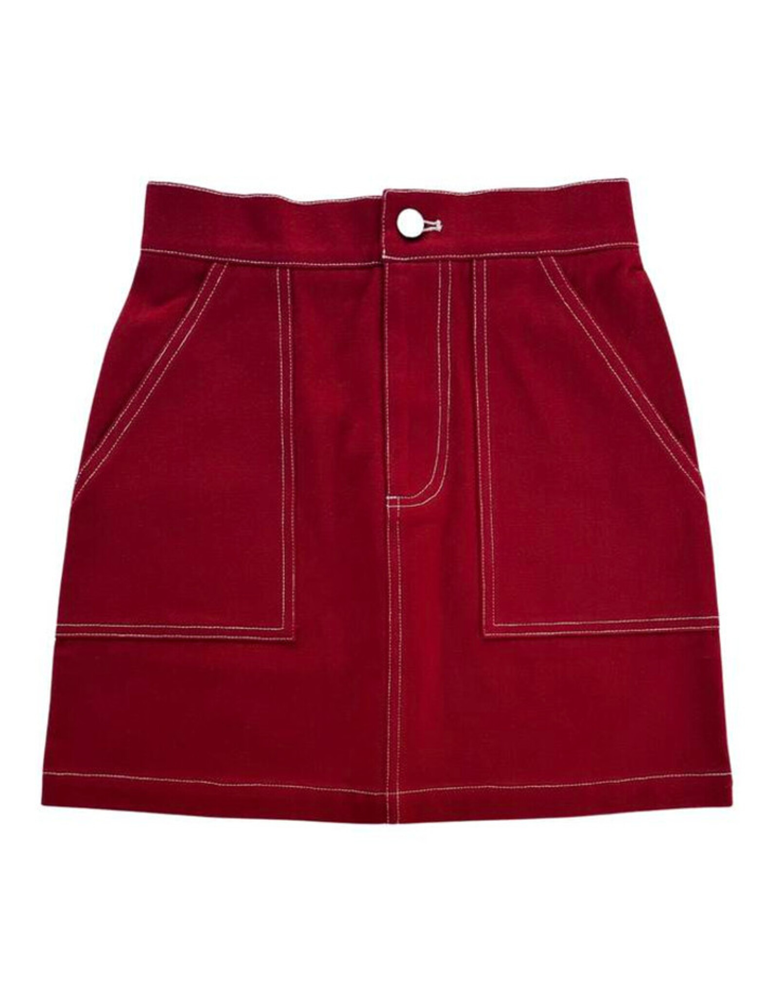 Pleat Sydney Skirt, Red/White
