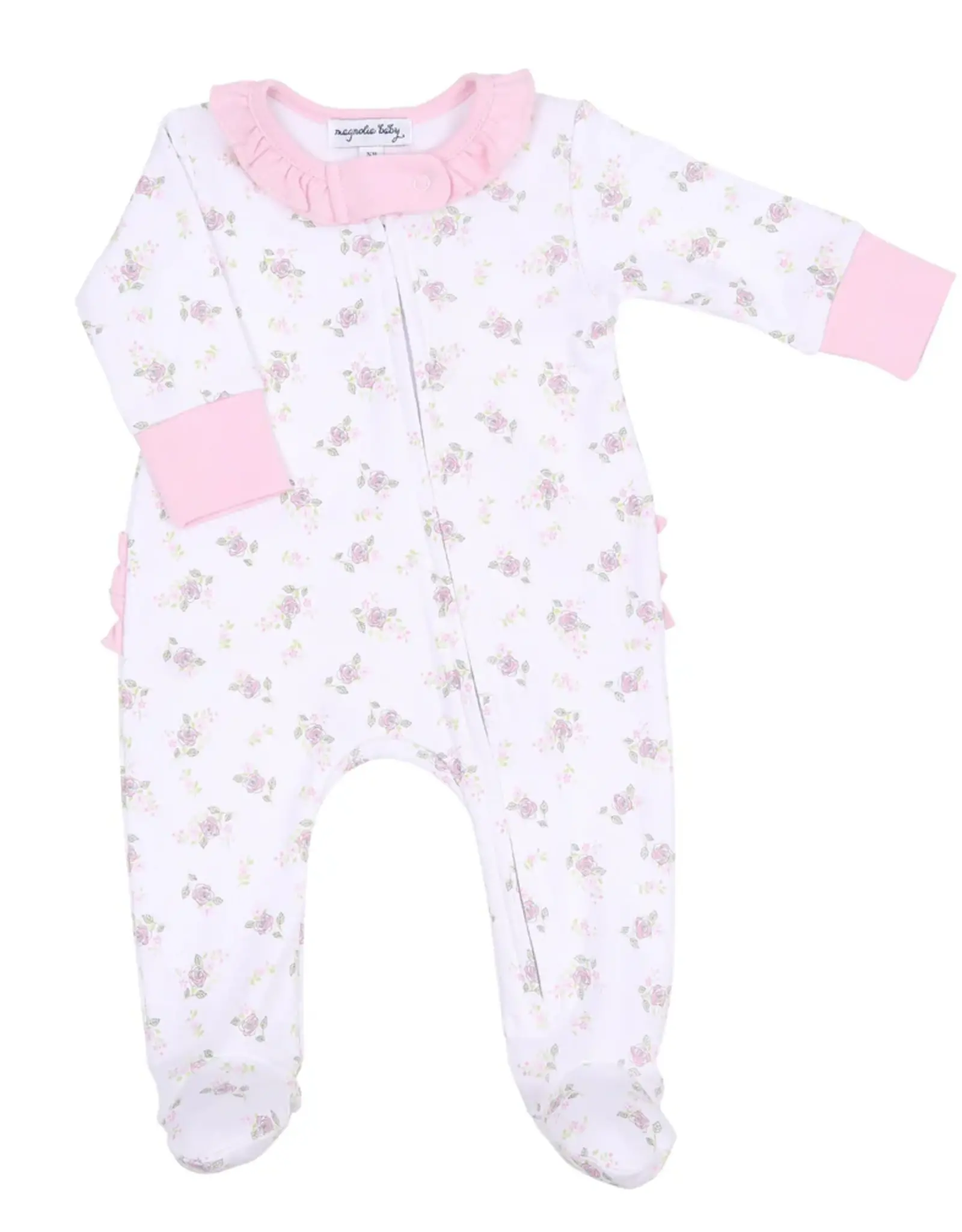 Magnolia Baby Pink Hope's Rose Fall24 Print Ruffle Footie