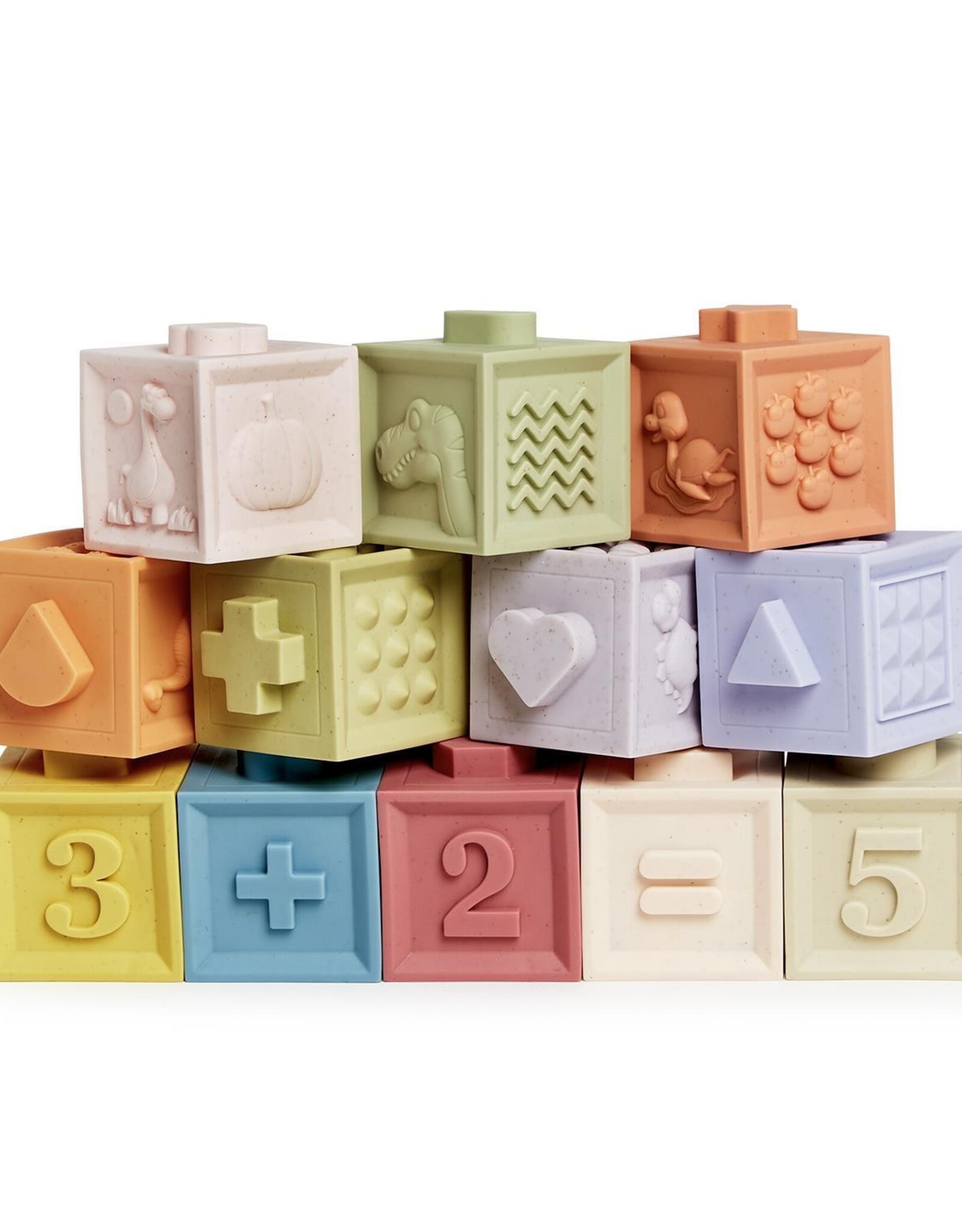 Two's Company Dino-mite Blocks 12 pc Stackable Numbers & Dinos Block Set
