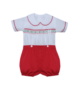 Remember Nguyen White/Red Maximillian Button Suit-Elastic Button