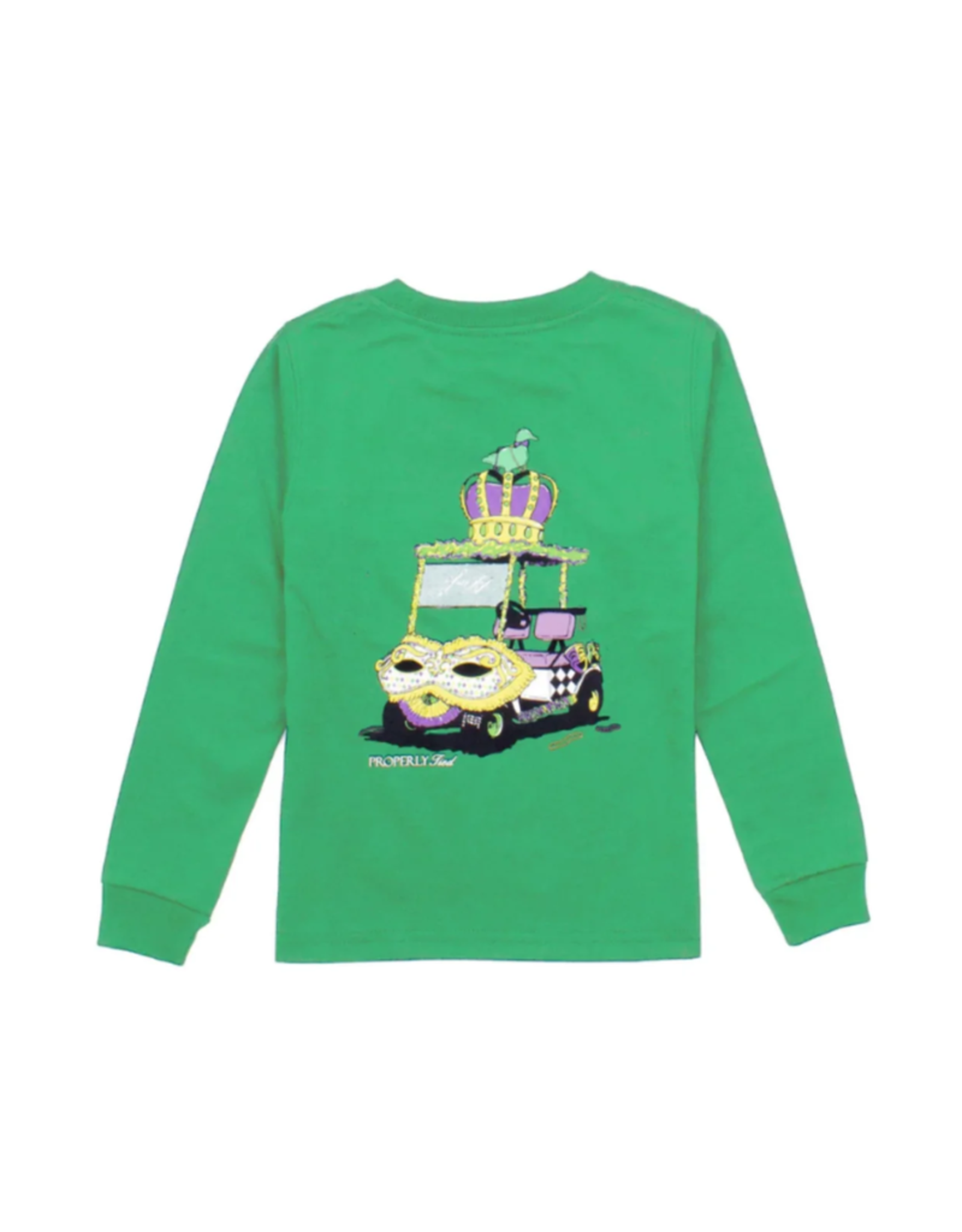 Properly Tied Mardi Gras Cart LS Crop Green