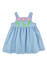 Florence Eiseman Blue Corduroy Jumper w/ Flowers