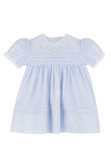 Feltman Brothers Blue Floral Bullions And Lace Dress