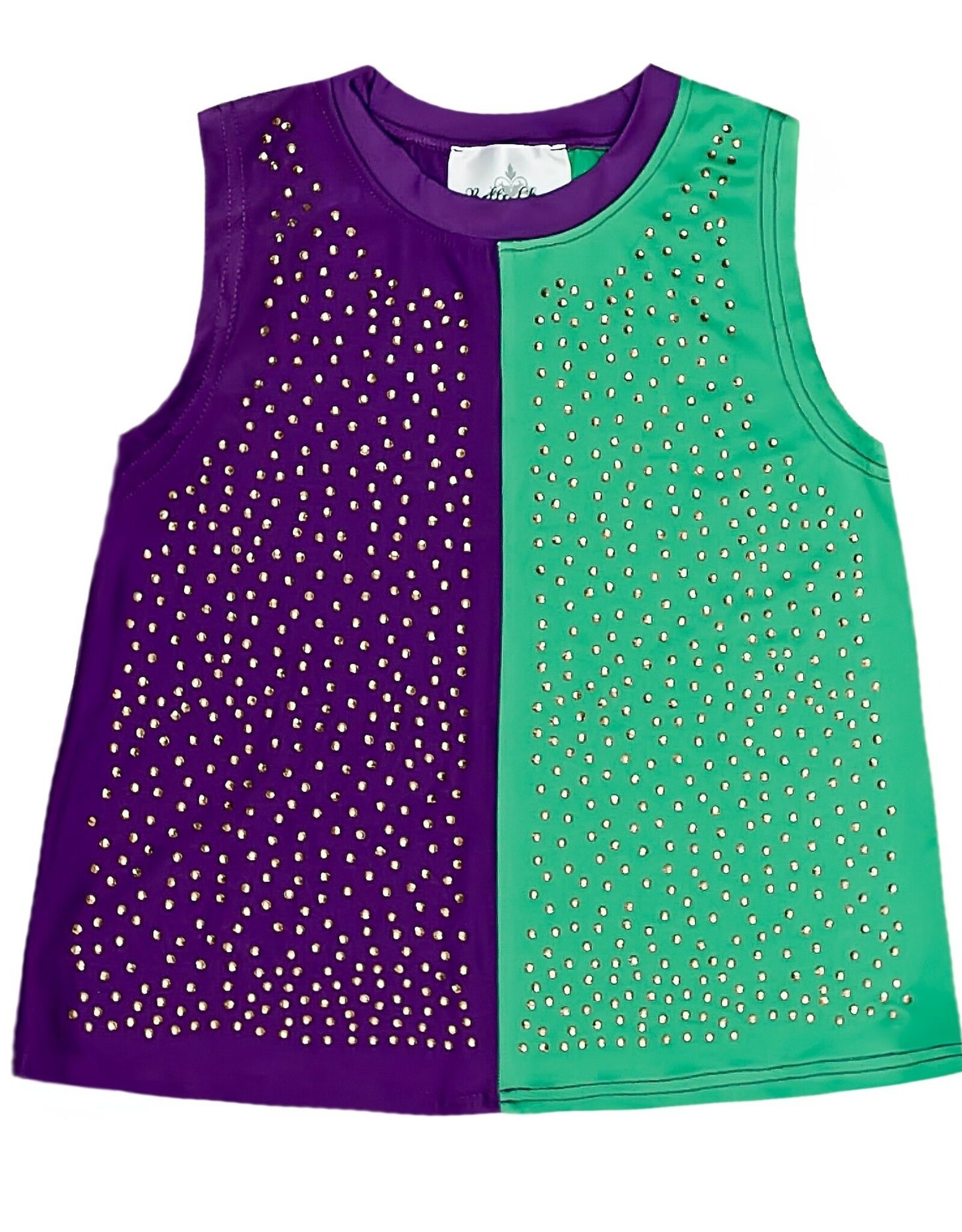 Belle Cher Color Block Athletic Wear with Crystals Top