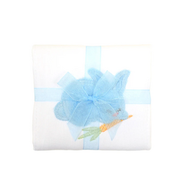 3 Marthas Bunny Applique Burp, Blue