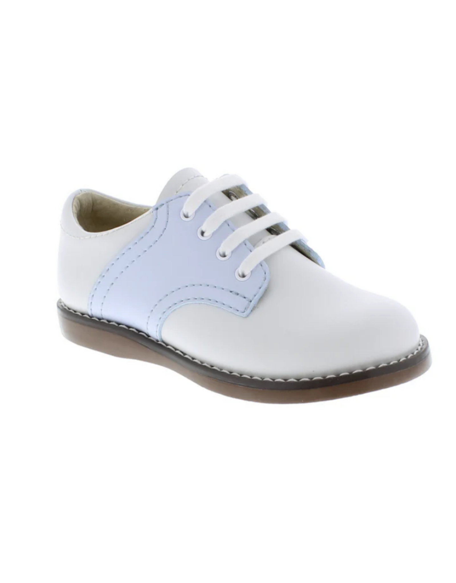 Footmates Cheer White And Blue Saddle Oxford