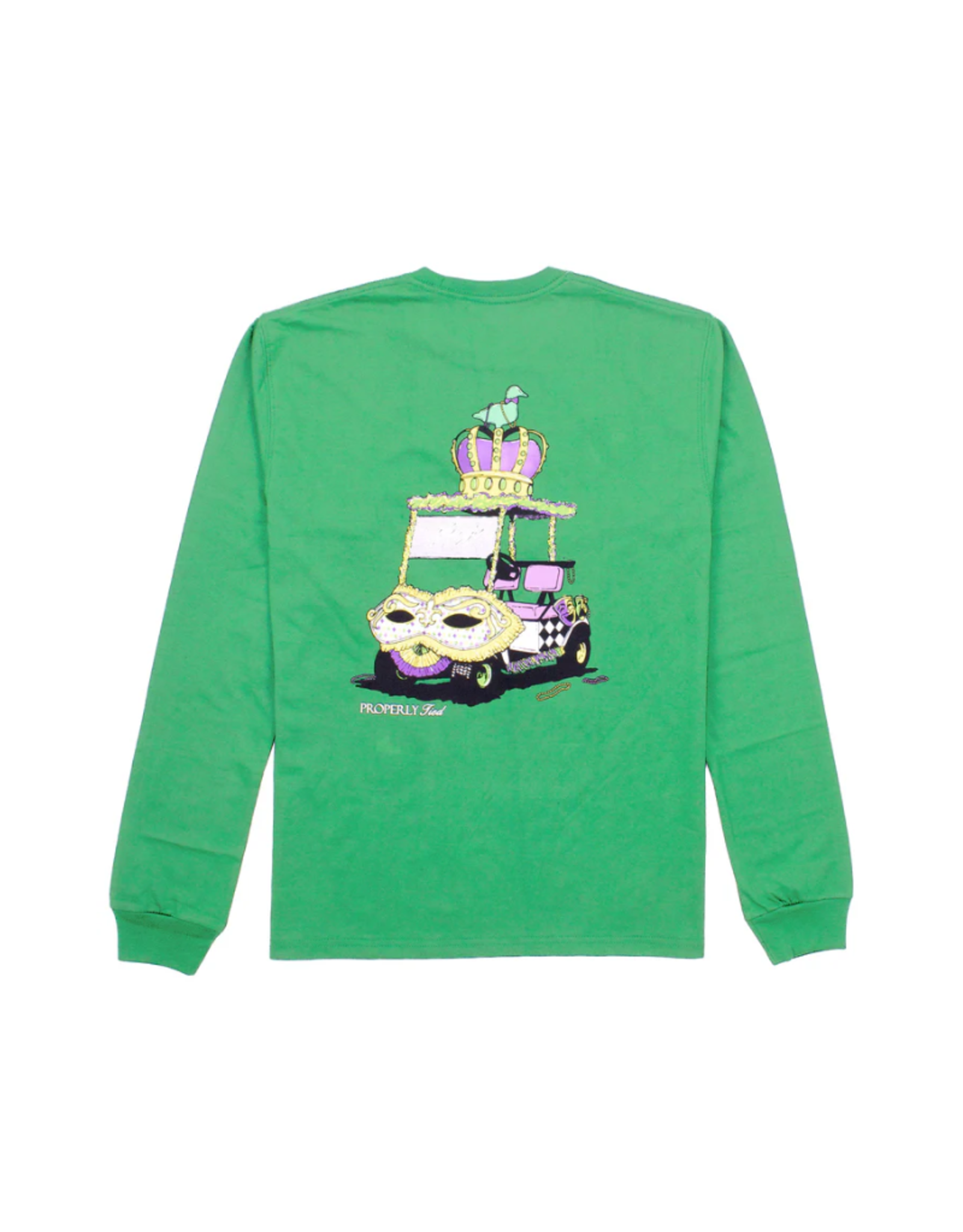 Properly Tied Mardi Gras Cart LS Crop Green
