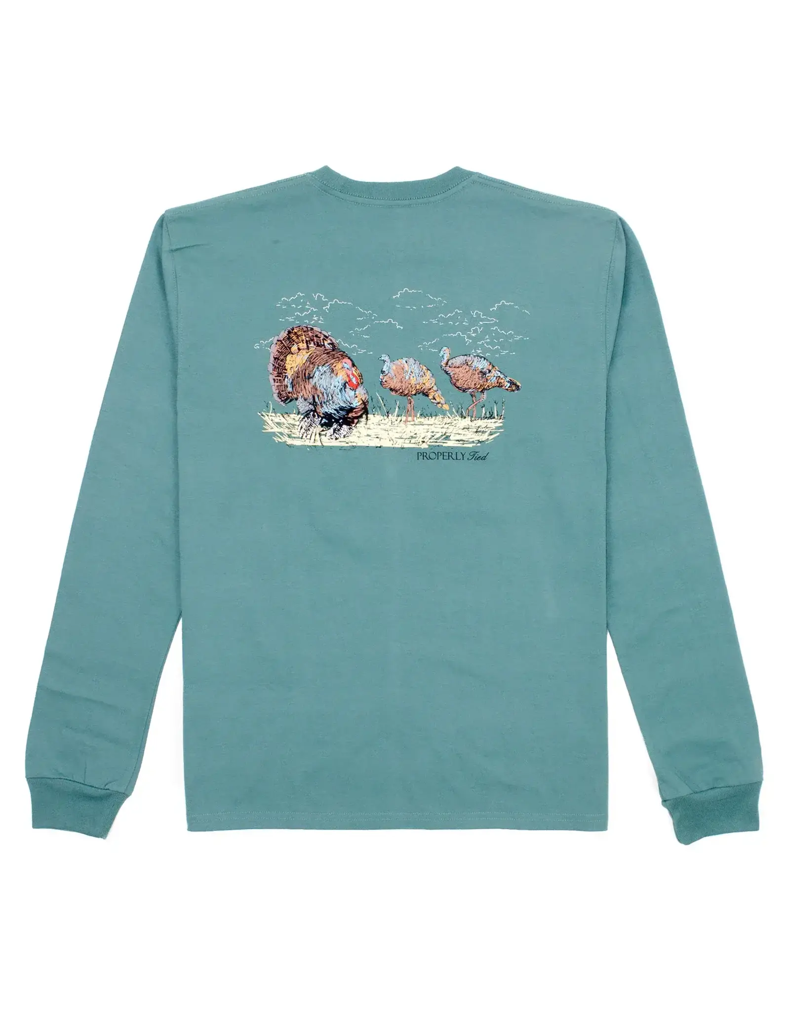 Properly Tied Boys Turkey Hunt LS Marine Green