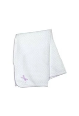 Paty Paty White Blanket With Lavender Trim with Bows