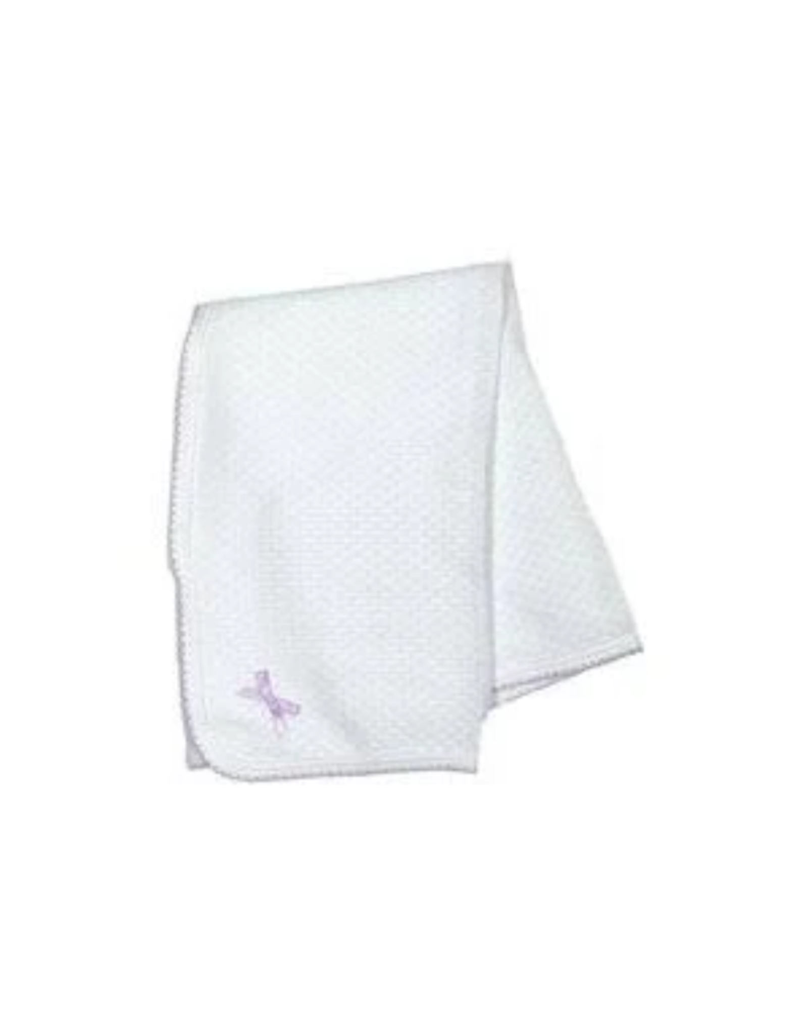 Paty Paty White Blanket With Lavender Trim with Bows