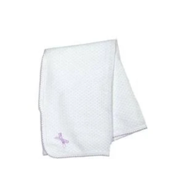 Paty Paty White Blanket With Lavender Trim with Bows