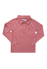SouthBound Performance LS Polo - Red/White