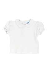 The Bailey Boys Short Sleeve White Knit Girls Peter Pan Shirt