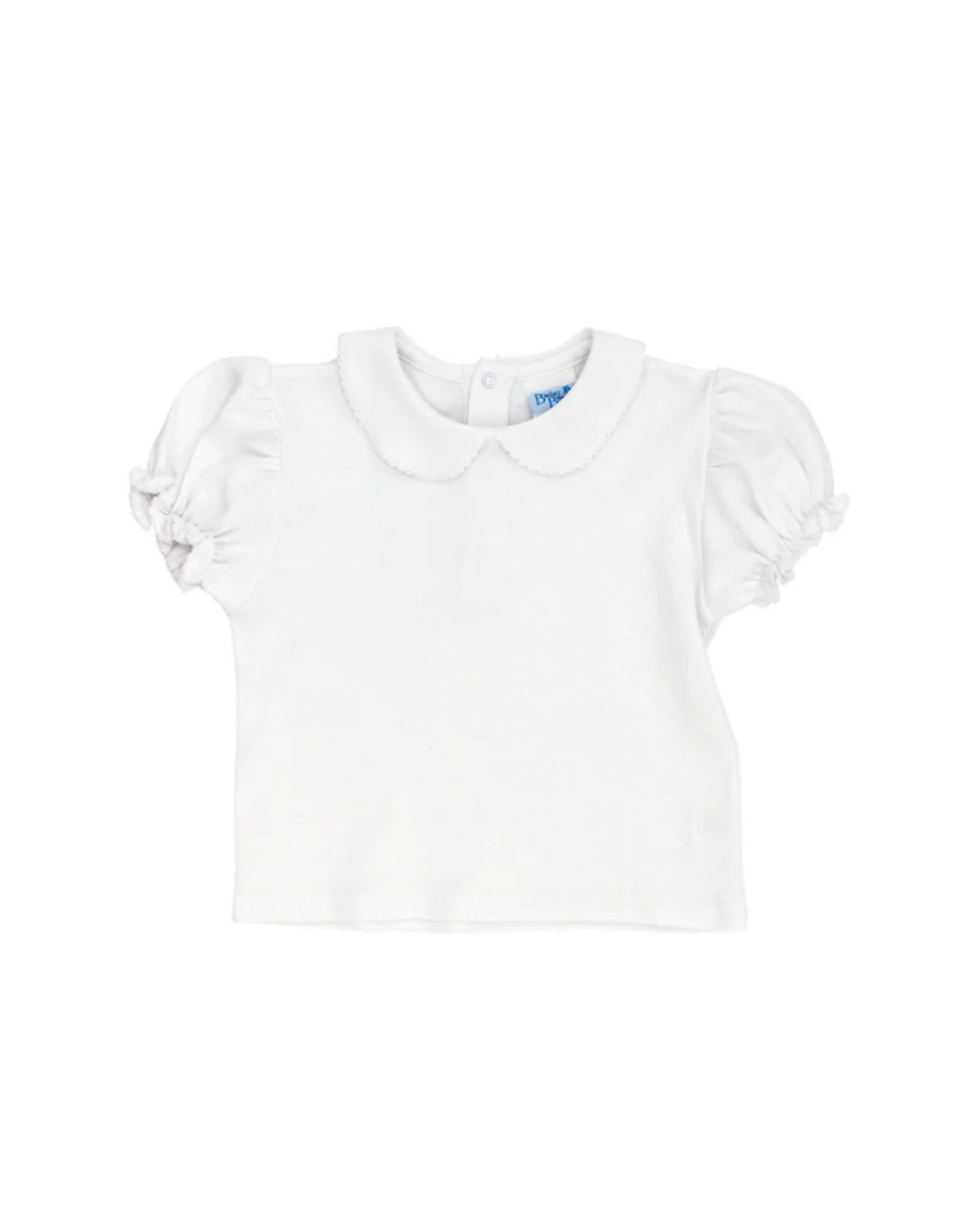 The Bailey Boys Short Sleeve White Knit Girls Peter Pan Shirt