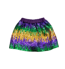 Belle Cher Mix Mardi Gras Sequin Skort