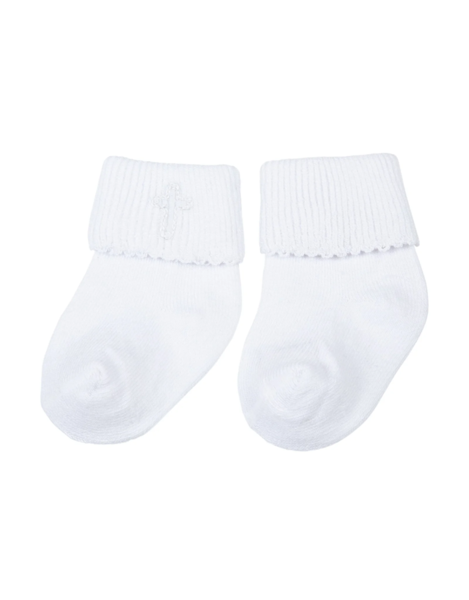 Magnolia Baby White Blessed Embroidered Socks