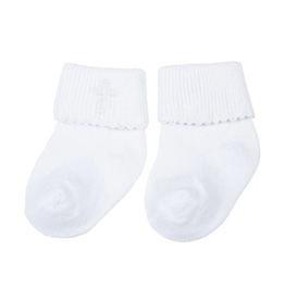 Magnolia Baby White Blessed Embroidered Socks