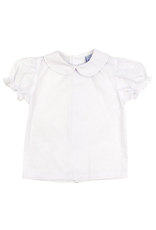 The Bailey Boys White Girls Short Sleeve Blouse w/ Button Back