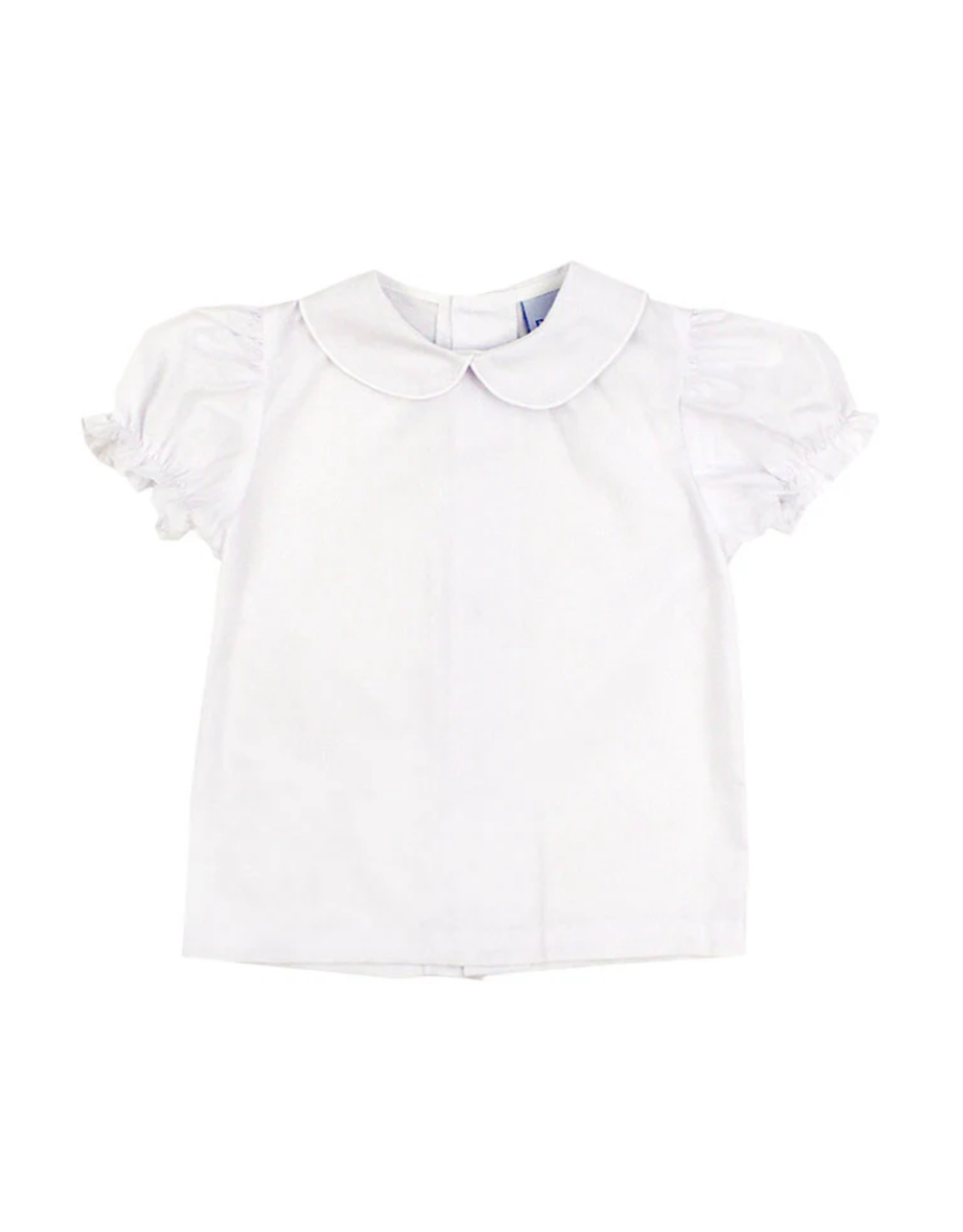 The Bailey Boys White Girls Short Sleeve Blouse w/ Button Back